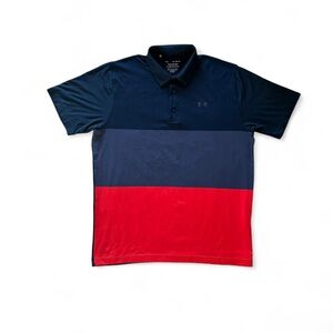 Under Armour Men's Golf Polo in Dark Blue and Red